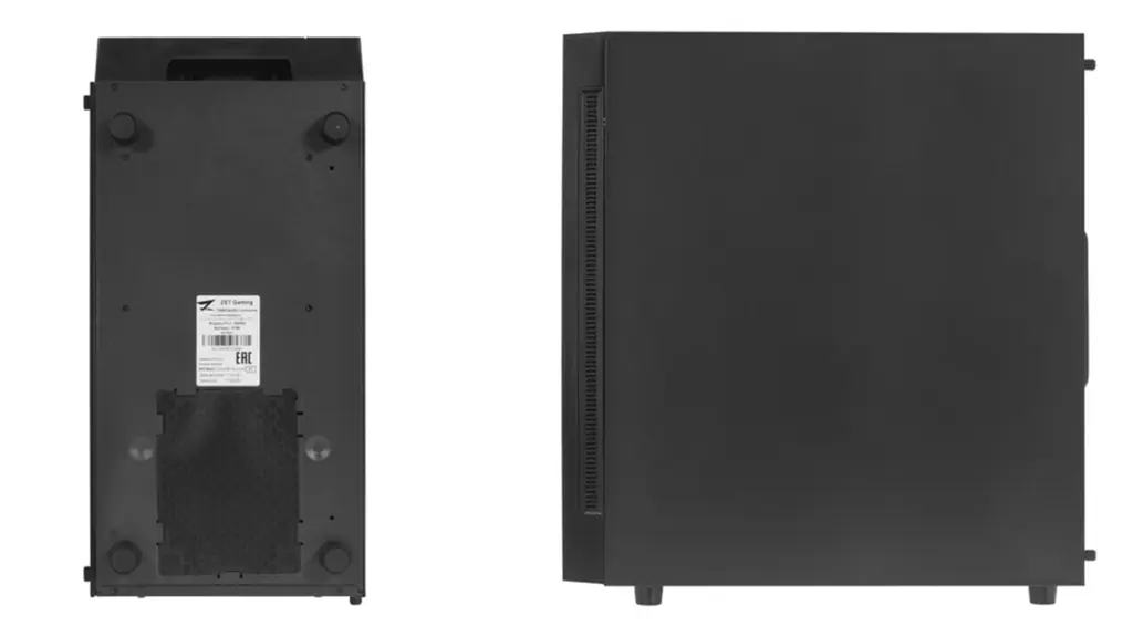 Корпус ZET Gaming WARD H190, вид снизу и сбоку