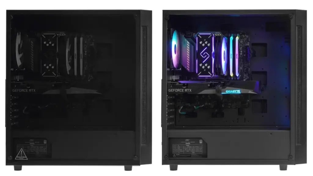 Корпус ZET Gaming WARD H190 с включённой подсветкой и без неё