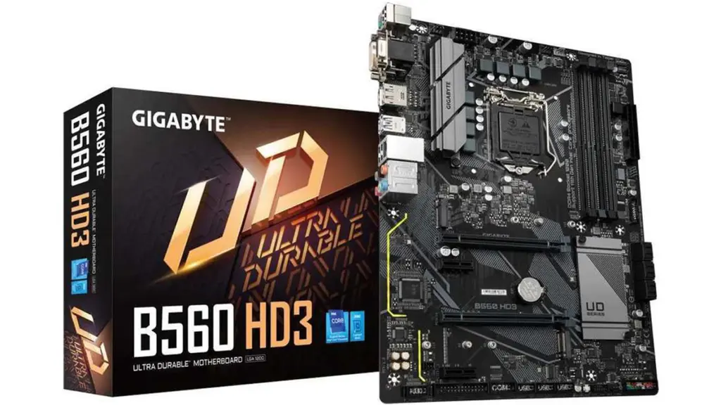 Коробка и материнская плата Gigabyte B560 HD3