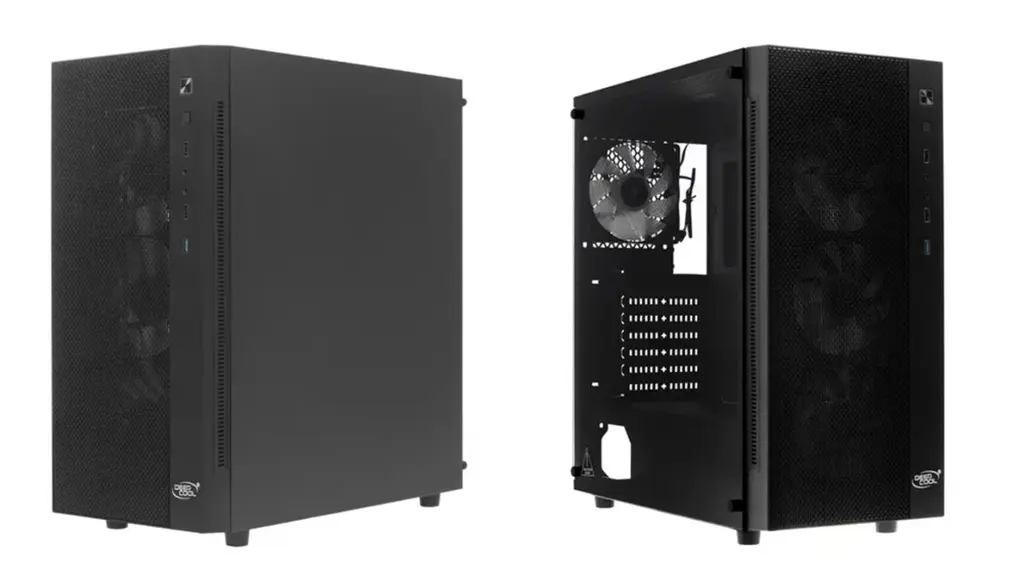Корпус DEEPCOOL для игровой сборки, вид спереди и сбоку