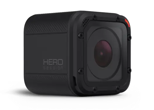 Экшн-камера GoPro Hero Session на чёрном фоне