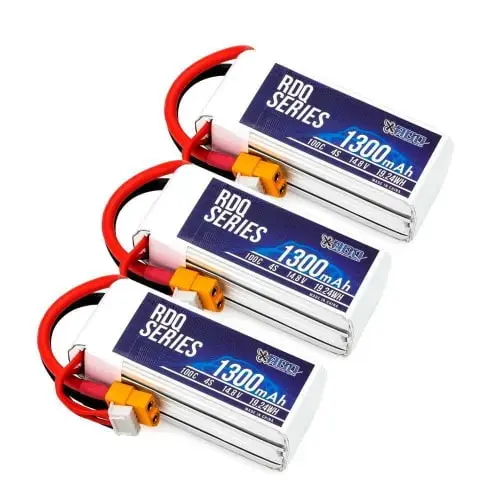 Три LiPo-аккумулятора RDQ, соединённые в стопку