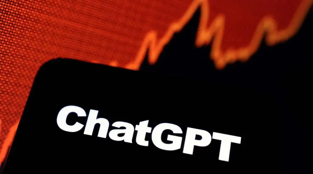Надпись ChatGPT на фоне красного графика