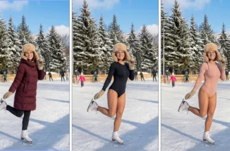 Коллаж До и После работы нейросети Img2Img: трансформация зимней одежды в спортивный купальник и боди с сохранением лица и аксессуаров